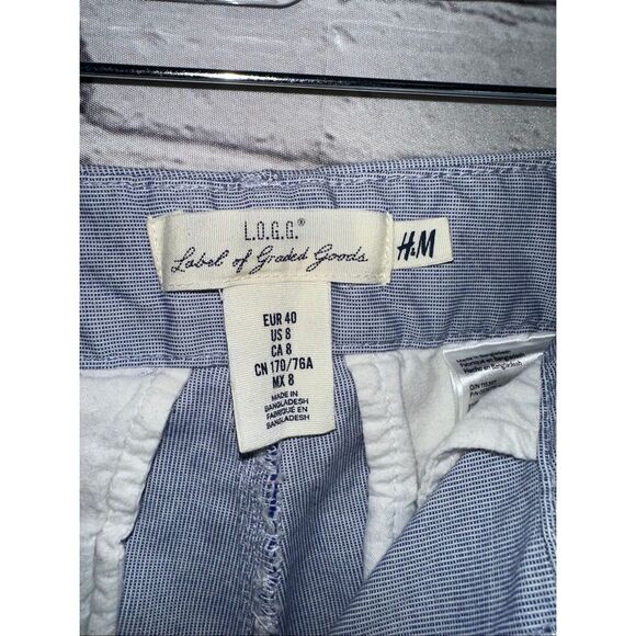 L.O.G.G. Label Of Graded Goods H&M Chino Cotton Women's Pants Size 8 Light Blue - Picture 5 of 9